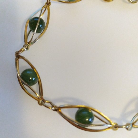 Vintage dark green jade bracelet - Picture 3 of 4